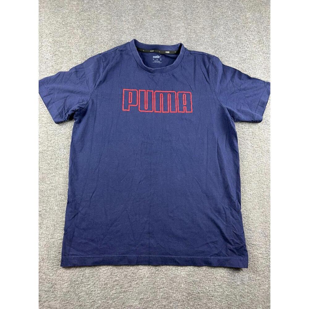 PUMA Navy Graphic Tee Shirt Casual Comfort‎ Size Medium